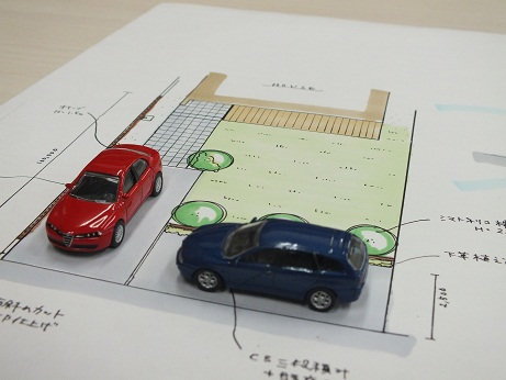 外構の平面図に納車1