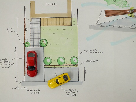 外構の平面図に納車3