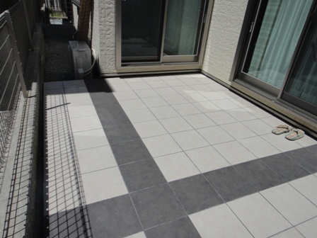 タイルテラス施工後 タイルテラス施工後