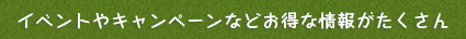 イベントやキャンペーンなどお得な情報がたくさん
