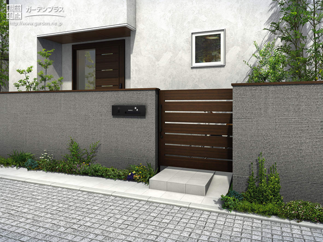 引き戸タイプのエクステリア かんたん庭レシピ