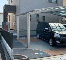 透水性カラーコンクリートで演出するオンリーワンの外構工事