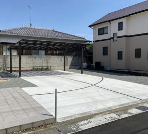 敷地内への侵入・Uターンを防ぐ駐車場のリフォーム工事例