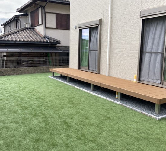 【神戸垂水店】人工芝のお庭でメンテナンスフリーかつ遊べるお庭へ！