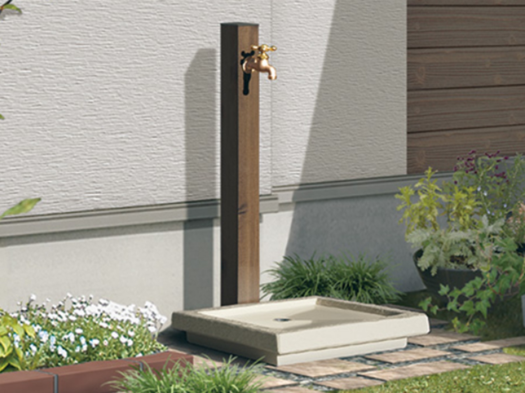 デザイン性の高い立水栓でお庭をおしゃれに♪お庭に映える立水栓の選び方をご紹介