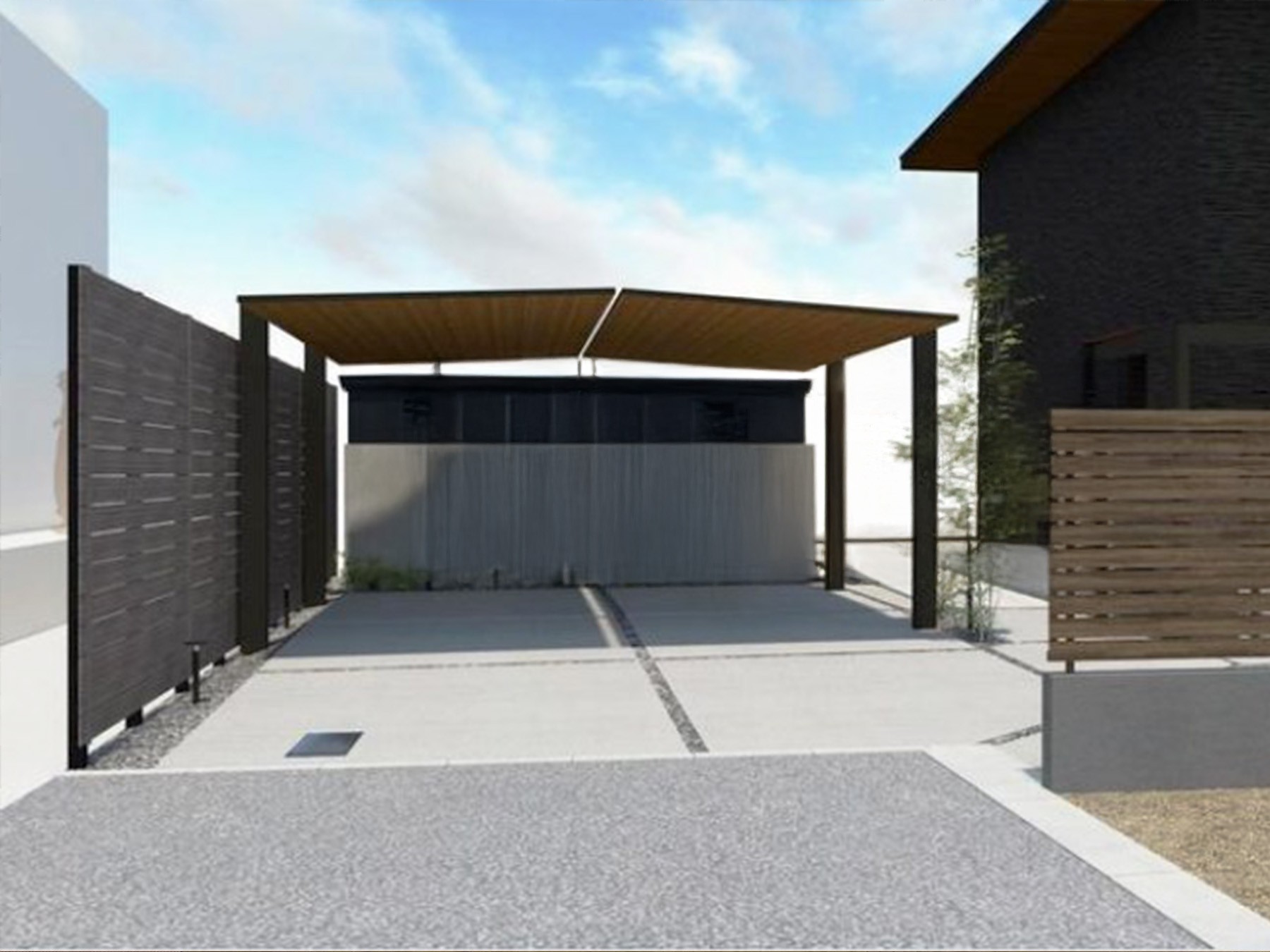 お車を雨風から守るカーポート