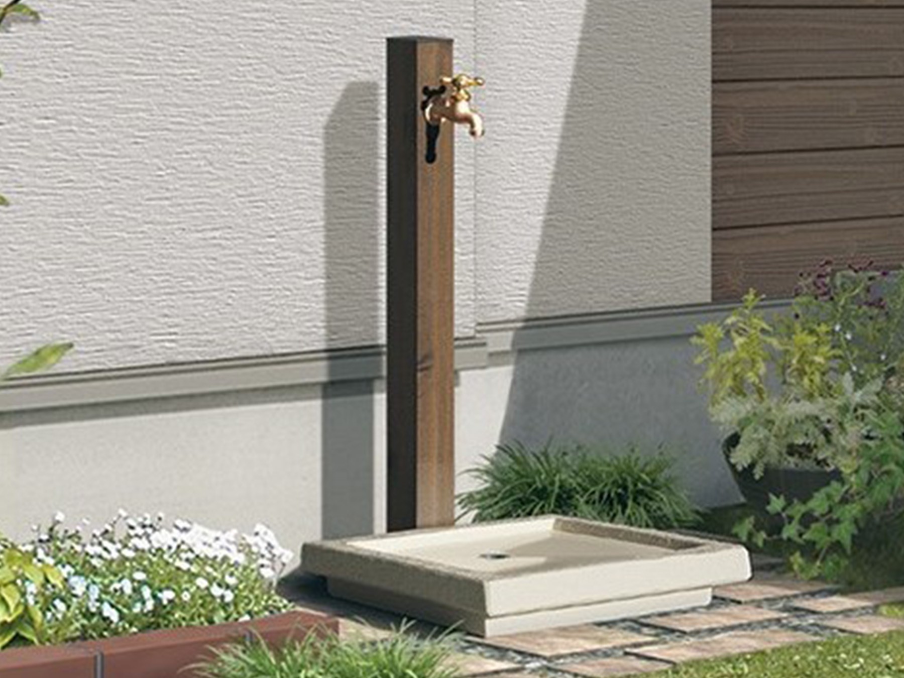 ワンちゃんの足を洗うのに便利な立水栓