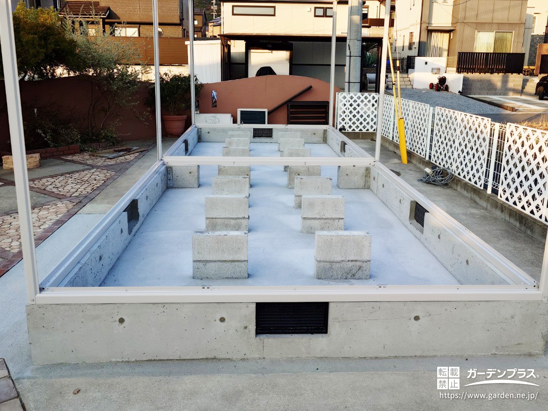 新たな作業スペースを支えるコンクリート基礎