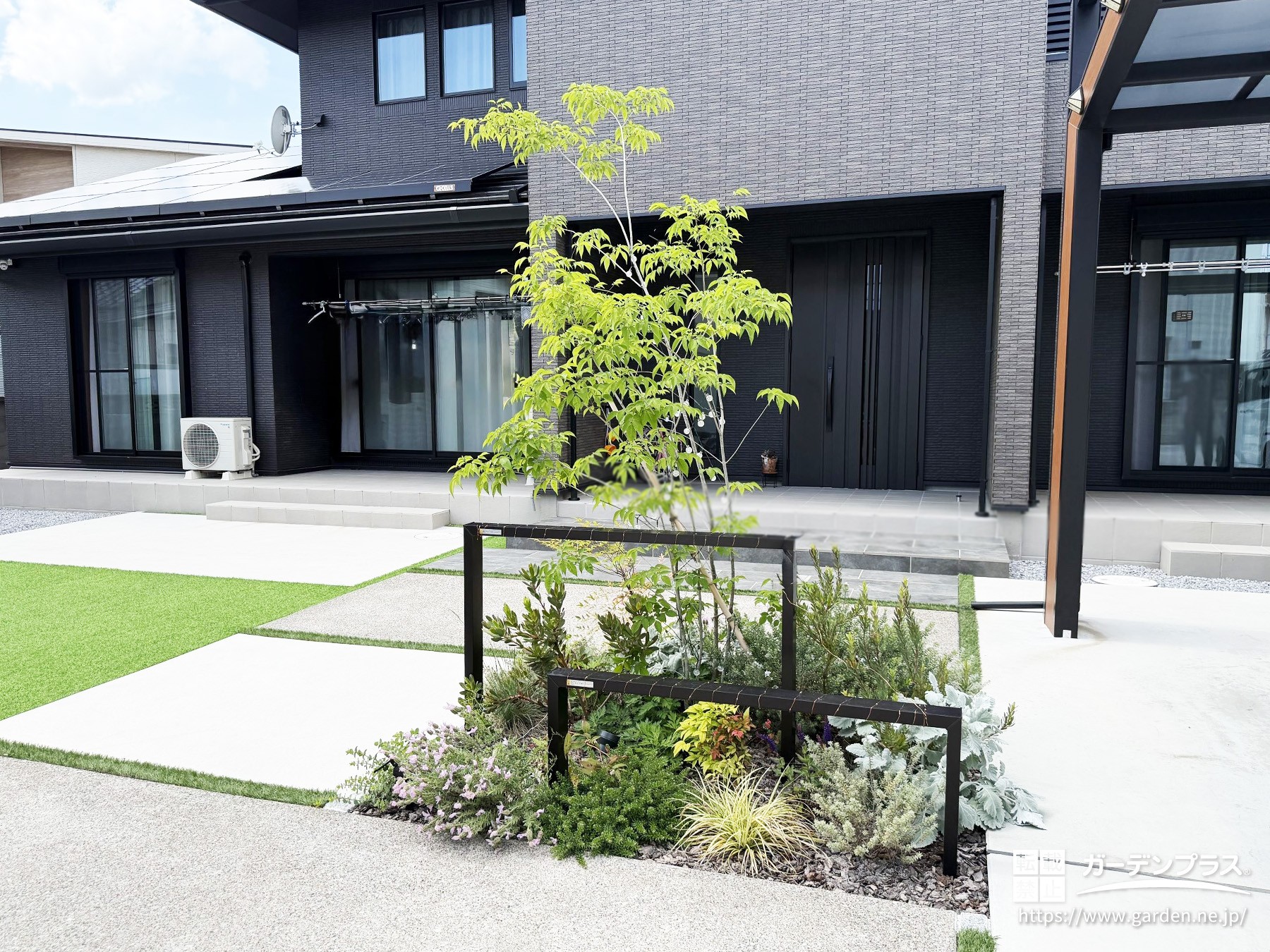 フレームフェンスと植栽でつくるゾーニングテクニック