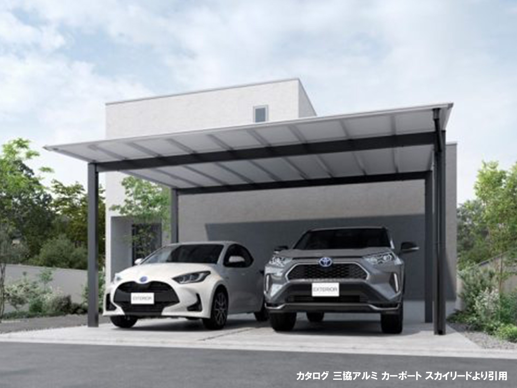 シルバーポリカーボネート屋根イメージ