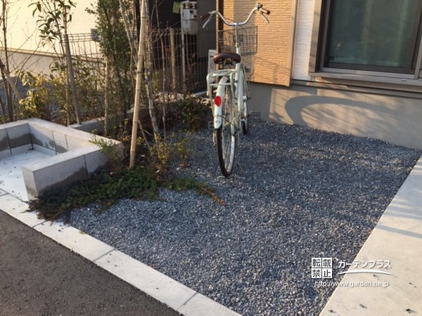 コンクリート、花壇設置前の様子