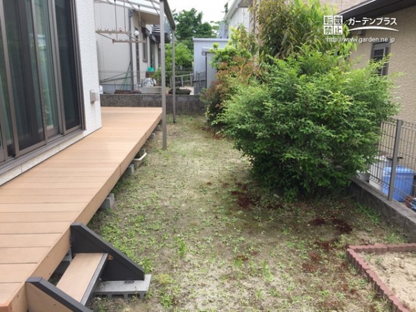 工事前の芝生の状態のお庭
