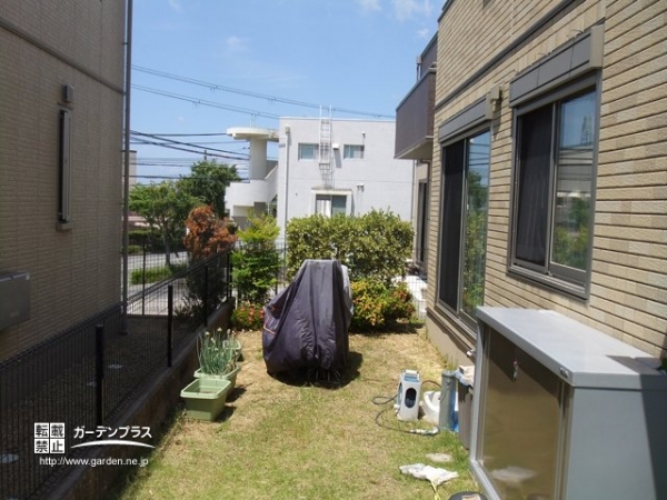 工事前の芝生の状態のお庭