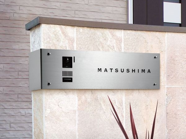 ウォールアクセントサイン ステンレスドライエッチング・施工イメージ