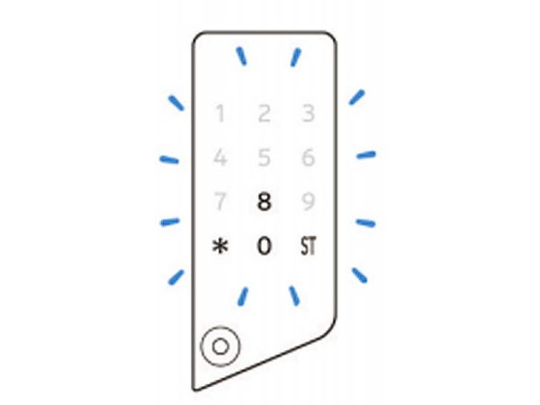 *、8、0、STの順にボタンを押す