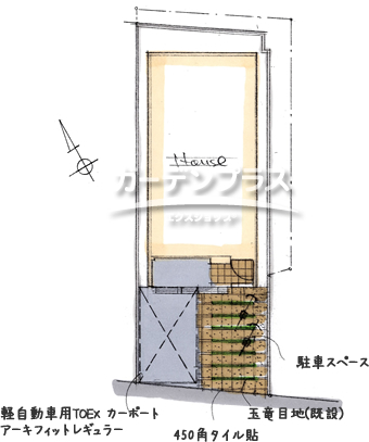 スケッチ「直線が作り出すクールエクステリア」02