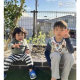 植樹後のブルーベリーと記念撮影