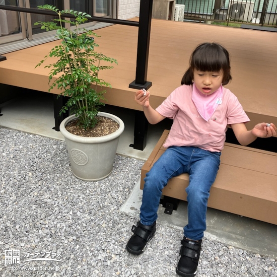 植樹後のシマトネリコと記念撮影