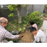 記念樹を植樹している様子①