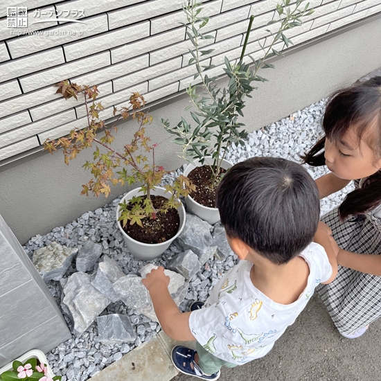 記念樹と記念撮影