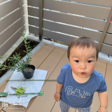 記念樹と記念撮影