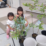 記念樹と記念撮影