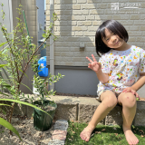 記念樹と記念撮影