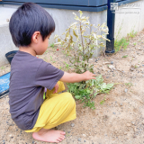 記念樹と記念撮影