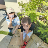 記念樹と記念撮影