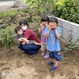 記念樹と記念撮影
