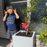 キンモクセイと記念撮影