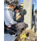 ユキヤナギと記念撮影①