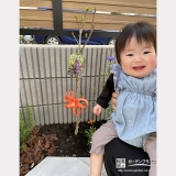ライラックと記念撮影