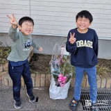キンモクセイ・ソテツと記念撮影