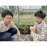 ミモザと記念撮影