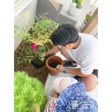 記念樹ナンテン・シマトネリコの植樹の様子