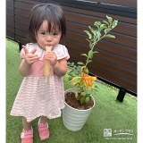 ブルーベリーと記念撮影