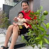 温州ミカンと記念撮影