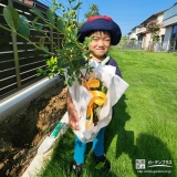 ブルーベリーと記念撮影