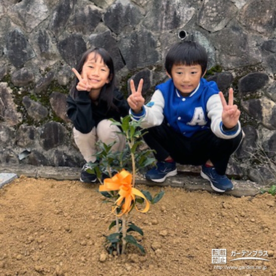 キンモクセイと記念撮影