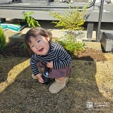 シラカシ・ナンテンと記念撮影