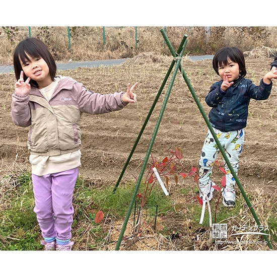 ブルーベリーと記念撮影