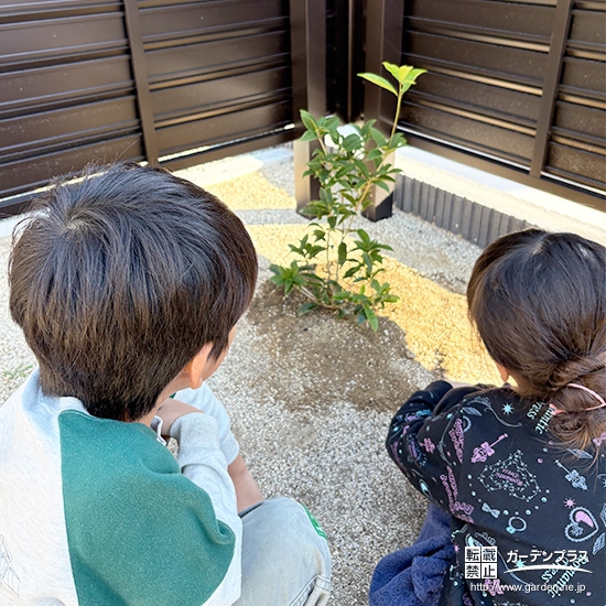 四季咲きモクセイと記念撮影