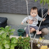 温州ミカンと記念撮影