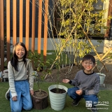 キンカン、ミモザと記念撮影