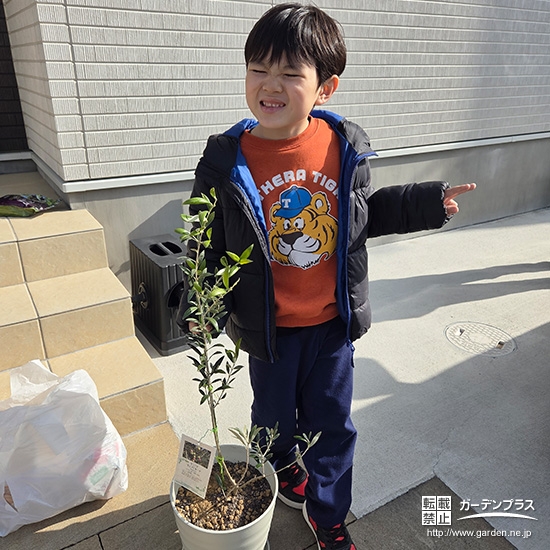 オリーブと記念撮影