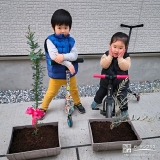 ミモザ・オリーブと記念撮影