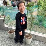 ミモザ・オリーブと記念撮影