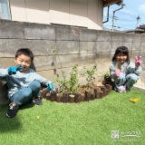 ブルーベリーと記念撮影
