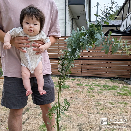 ミモザと記念撮影①